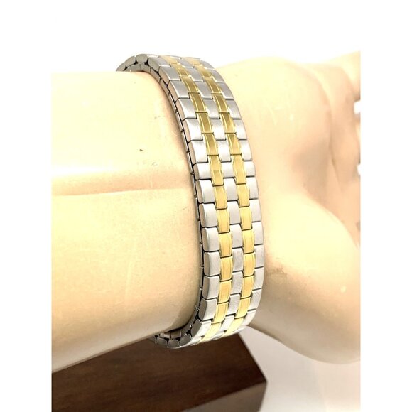 Timex Men's Watch T26481 Quartz 35mm Gray Dial Indiglo Two Tone Stretched Band - Picture 10 of 14